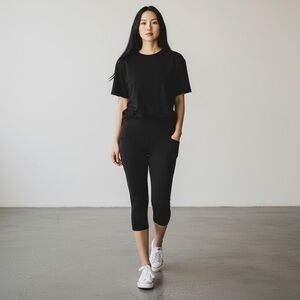 NEW YEAR, NEW YOU! Fabletics PowerHold Black Workout Capri with Pockets